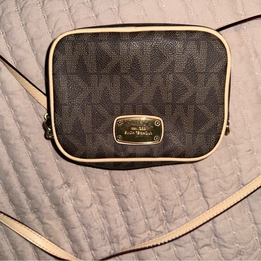 MICHAEL Michael Kors Brown and Cream Crossbody Bag